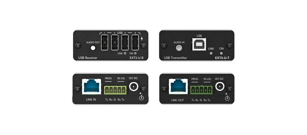 [KRAMER] EXT3-U-KIT USB 2.0 with RS-232 & Audio PoC extender over extended-reach HDBT