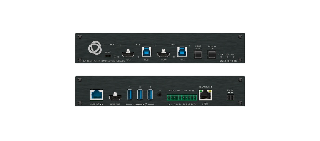 [KRAMER] SWT3-31-HU-TR 3x1 4K60 USB–C/HDMI Switcher Extender