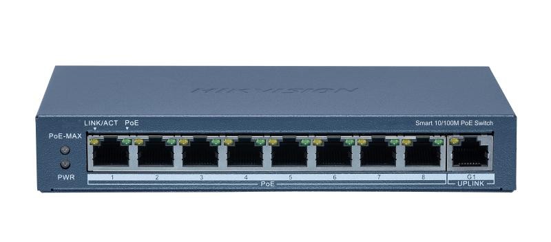 Hikvision Switch 8 Puertos POE+ No Adm. 1x 1000Mbps 60W