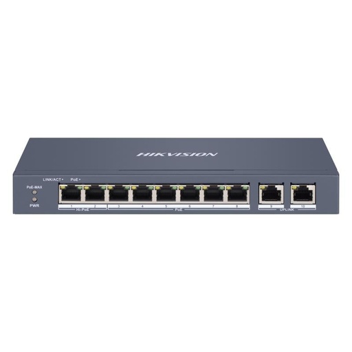 [INTC-NW003HIK98] Hikvision Switch 8 Puertos 2 HiPOE + 2 x 10/100 Mbps 45W