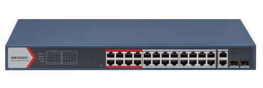 [INTC-NW003HIK02] Hikvision Switch POE+ Adm. 24 puertos 300mt 230W 1 Uplink 1 SFP
